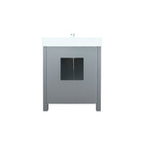 Ziva 30 In. Freestanding Dark Grey Bathroom Vanity With Single Integrated Ceramic Sink, White Cultured Marble Top