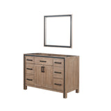 Ziva 48 In. Rustic Barnwood Freestanding Single Bathroom Vanity Cabinet Without Top & 34 In. Mirror