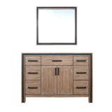 Ziva 48 In. Rustic Barnwood Freestanding Single Bathroom Vanity Cabinet Without Top & 34 In. Mirror