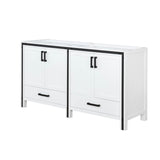 Ziva 60" White Freestanding Bathroom Vanity Cabinet Without Top & 22" Mirrors