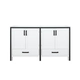 Ziva 60" White Freestanding Bathroom Vanity Cabinet Without Top & 22" Mirrors