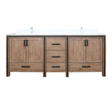 Ziva 80 In. Freestanding Rustic Barnwood Bathroom Vanity With Double Integrated Ceramic Sink, White Cultured Marble Top