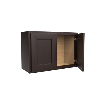Luxor Espresso - Double Door Wall Cabinet | 27"W x 18"H x 12"D