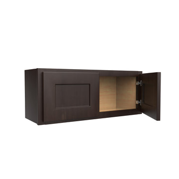 Luxor Espresso - Double Door Wall Cabinet | 30"W x 12"H x 12"D
