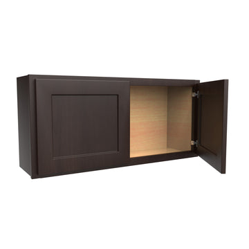 Luxor Espresso - Double Door Wall Cabinet | 39"W x 18"H x 12"D