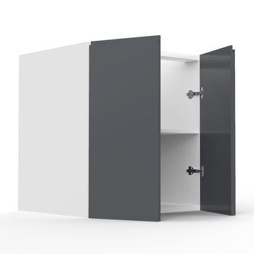 RTA - Lacquer Grey - Full Height Double Door Base Cabinets | 27"W x 30"H x 23.8"D