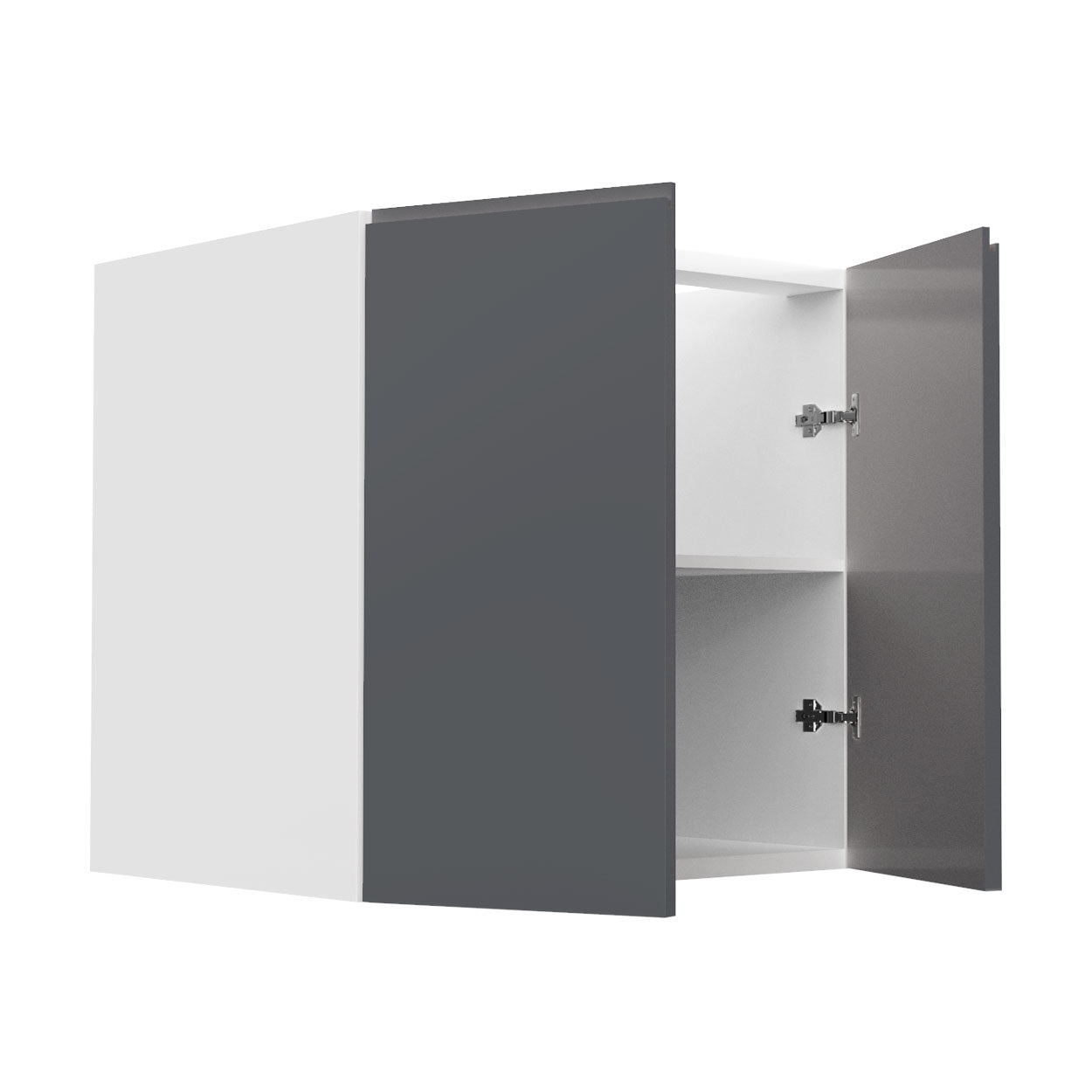 RTA - Lacquer Grey - Full Height Double Door Base Cabinets | 30"W x 30"H x 23.8"D