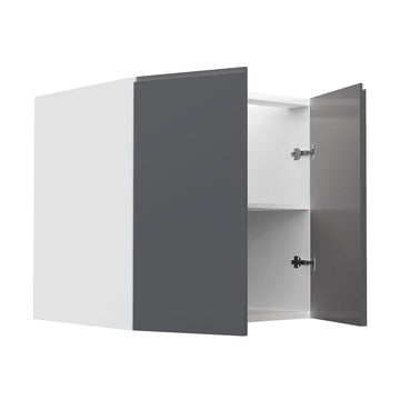 RTA - Lacquer Grey - Vanity Base Full Double Door Cabinet | 30