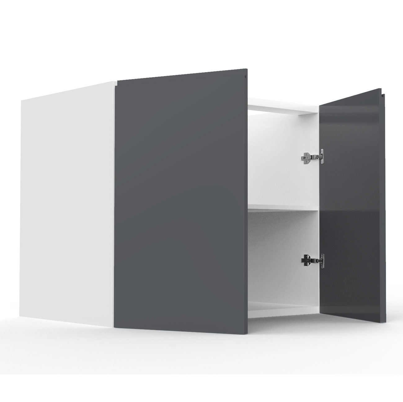 RTA - Lacquer Grey - Full Height Double Door Base Cabinets | 36"W x 30"H x 23.8"D