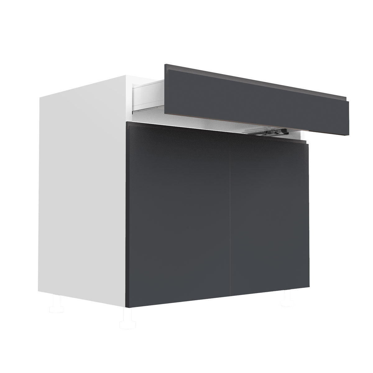 RTA - Lacquer Grey - Double Door Base Cabinets | 36"W x 30"H x 23.8"D