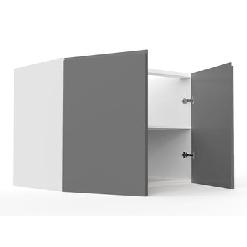 RTA - Lacquer Grey - Full Height Double Door Base Cabinets | 42"W x 30"H x 23.8"D