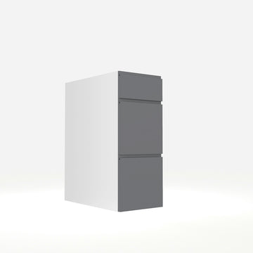 RTA - Lacquer Grey - Three Drawer Base Cabinets | 12