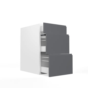 RTA - Lacquer Grey - Three Drawer Base Cabinets | 18