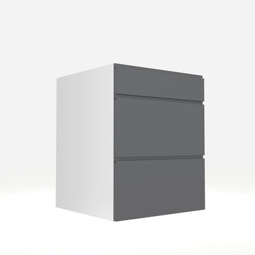 RTA - Lacquer Grey - Three Drawer Base Cabinets | 24