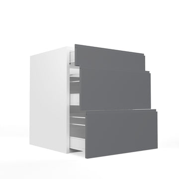 RTA - Lacquer Grey - Three Drawer Base Cabinets | 27