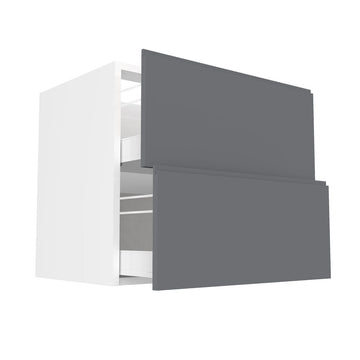 RTA - Lacquer Grey - Two Drawer Base Cabinets | 33"W x 30"H x 23.8"D
