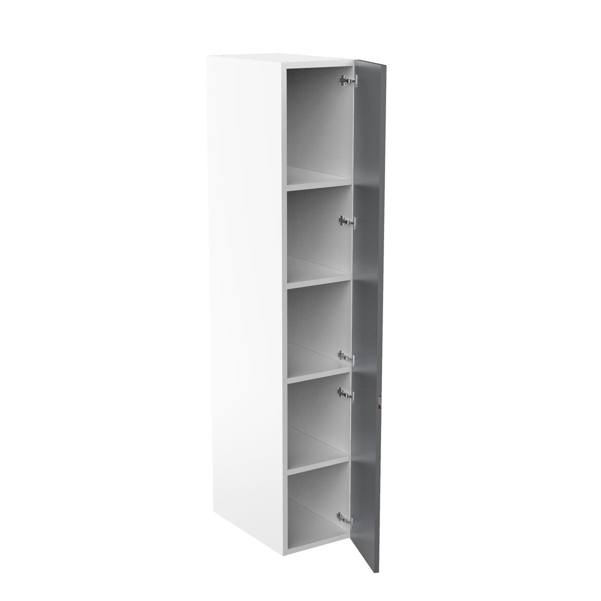 RTA - Lacquer Grey - Single Door Tall Cabinets | 15"W x 84"H x 23.8"D