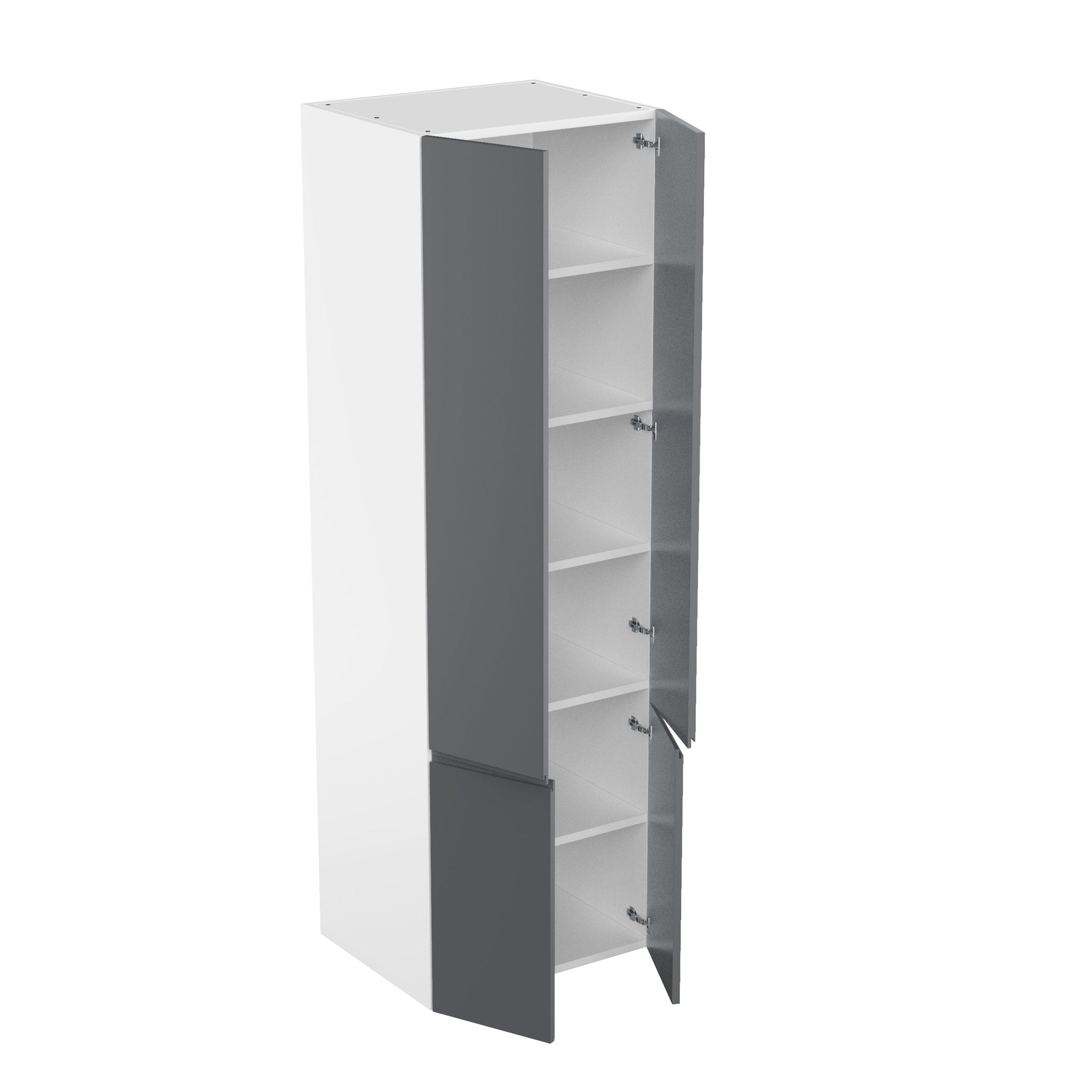 RTA - Lacquer Grey - Double Door Tall Cabinets | 30"W x 96"H x 23.8"D