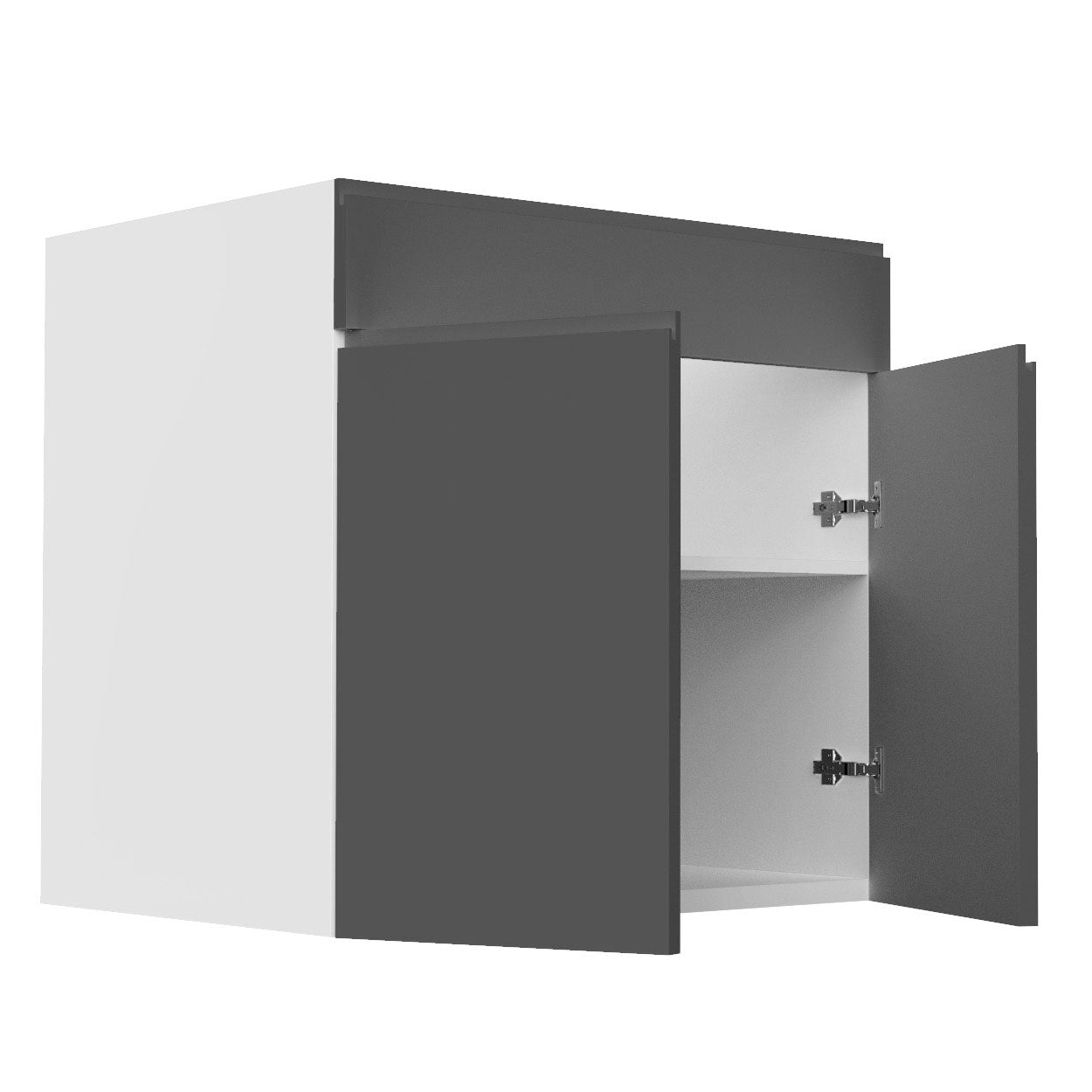 RTA - Lacquer Grey - Sink Base Cabinets | 30"W x 30"H x 23.8"D