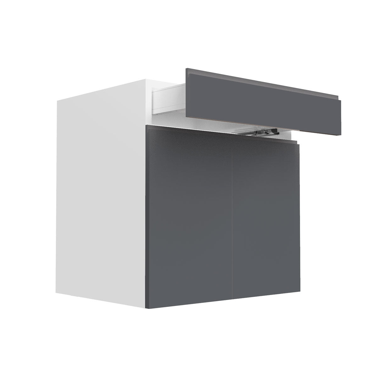 RTA - Lacquer Grey - Double Door Vanity Cabinet | 27"W x 30"H x 21"D