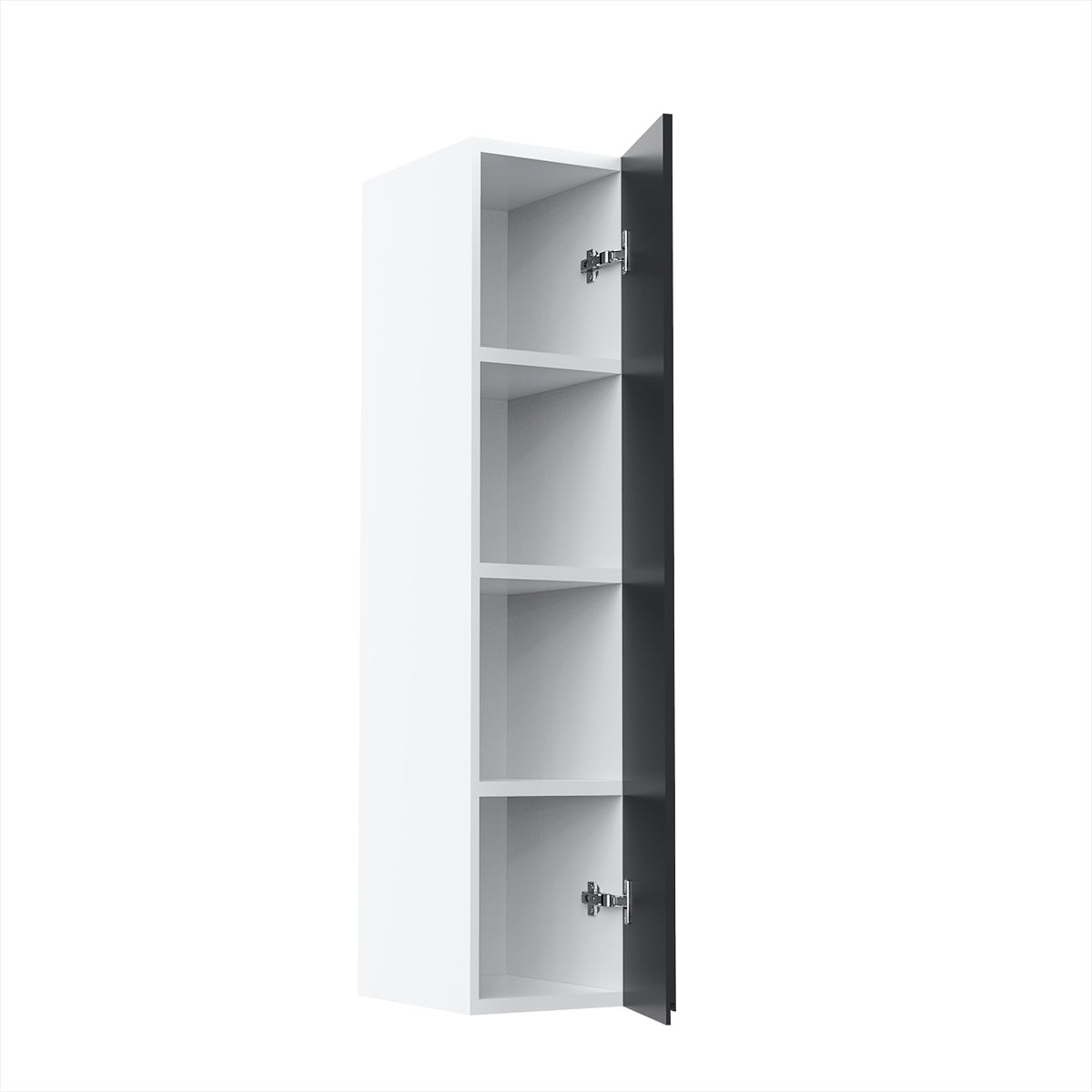 RTA - Lacquer Grey - Single Door Wall Cabinets | 9"W x 42"H x 12"D