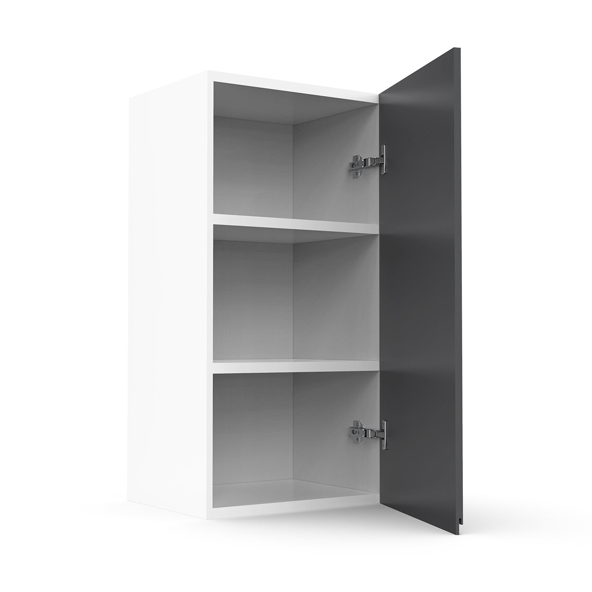 RTA - Lacquer Grey - Single Door Wall Cabinets | 15"W x 30"H x 12"D