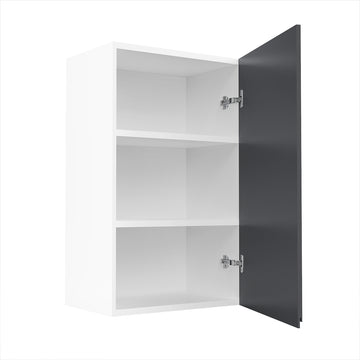 RTA - Lacquer Grey - Single Door Wall Cabinets | 18"W x 30"H x 12"D