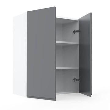 RTA - Lacquer Grey - Double Door Wall Cabinet | 24