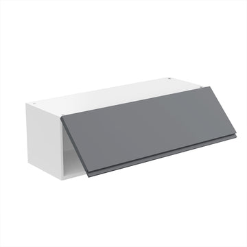 RTA - Lacquer Grey - Horizontal Door Wall Cabinets | 36"W x 12"H x 12"D