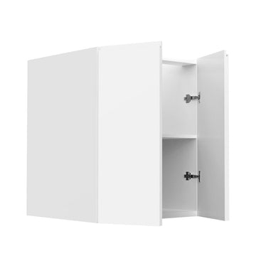 RTA - Lacquer White - Vanity Base Full Double Door Cabinet | 24"W x 30"H x 21"D