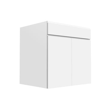 RTA - White Kitchen Cabinet - Lacquer White - Double Door Base Cabinet | 30