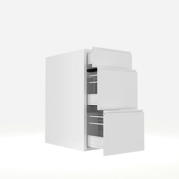 RTA - White Cabinet - Lacquer White - 3 Drawer Base Cabinet | 15