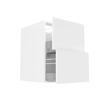 RTA - White Cabinet - Lacquer White - Two Drawer Base Cabinet | 21