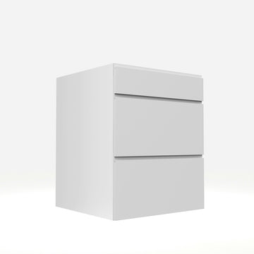 White Cabinet - RTA - Lacquer White - 3 Drawer Base Cabinet | 24