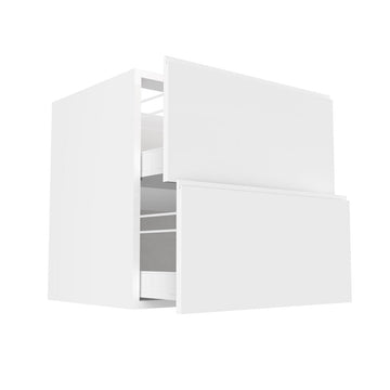 RTA - White Cabinet - Lacquer White - Two Drawer Base Cabinet | 30