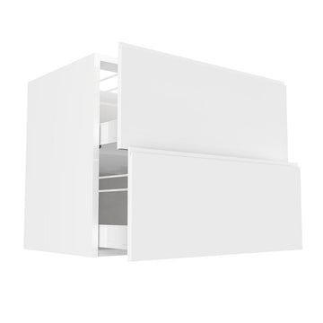 RTA - Lacquer White - Floating Vanity Drawer Base Cabinet | 36"W x 30"H x 21"D