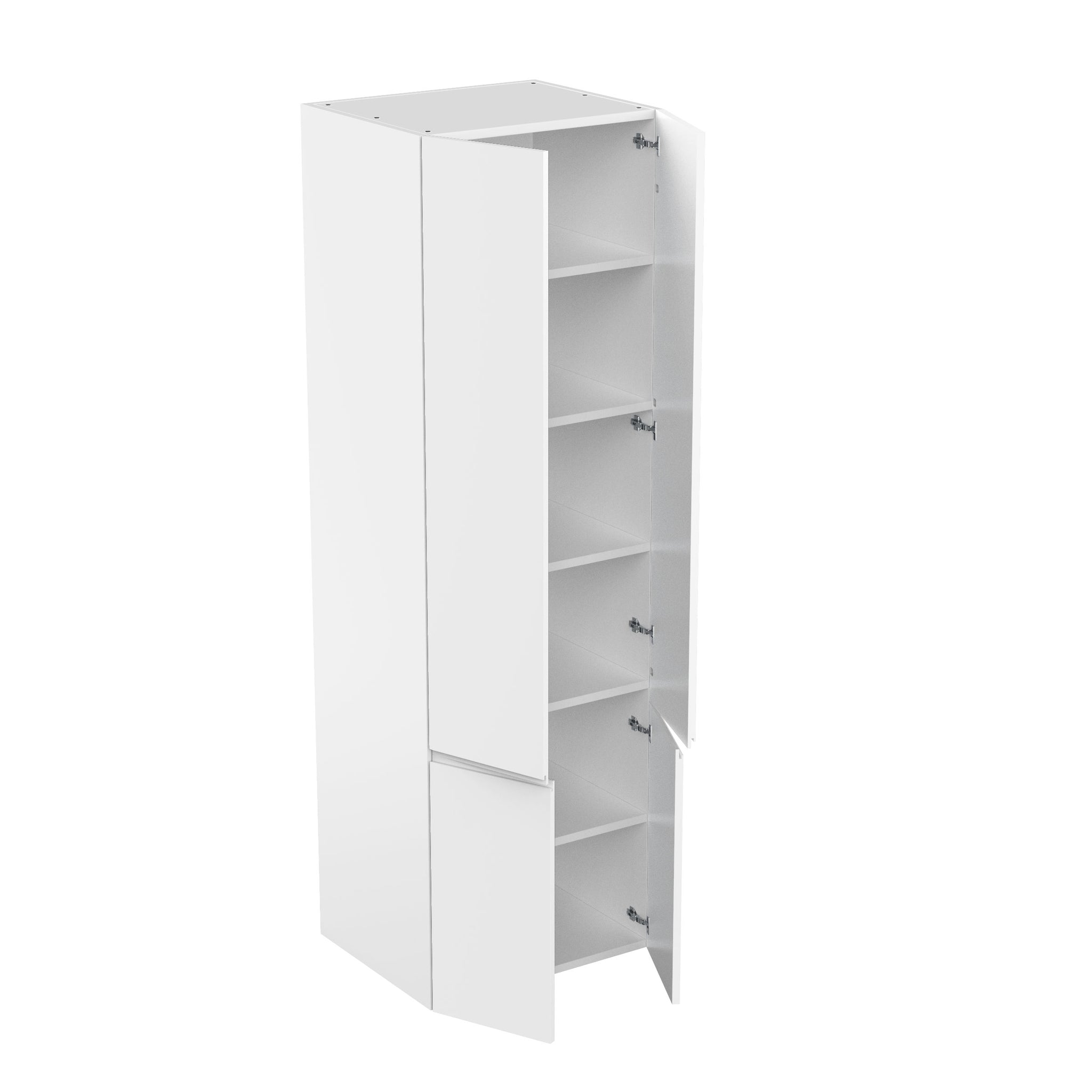 Tall Kitchen Cabinet - RTA - Lacquer White - Double Door | 30"W x 96"H x 23.8"D