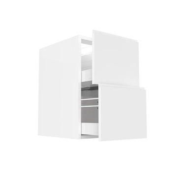Vanity Cabinet - RTA - Lacquer White - Two Drawer | 18"W x 34.5"H x 21"D