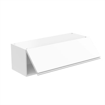 Wall Cabinet - RTA - Lacquer White - Horizontal Door Cabinet | 36"W x 12"H x 12"D