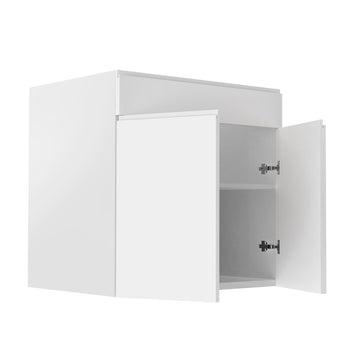 RTA - Lacquer White - Sink Vanity Double Door Cabinet | 24