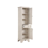 Wainwright Traditional Freestanding Bathroom Linen Side Cabinet With Soft Closing Doors & Drawer