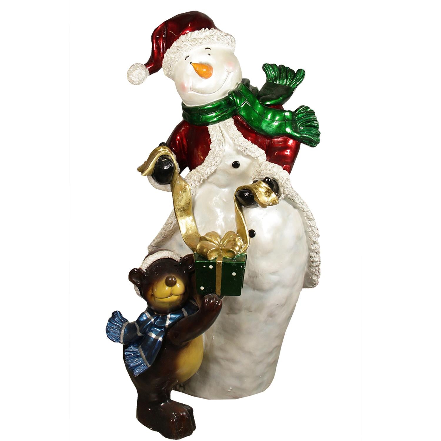 48" Commercial Size Snowman with Bear Christmas Display Outdoor Decoration