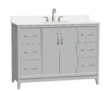 Luton Freestanding Solid Wood Bathroom Vanity With Crystal White Engineered Stone Sink Top & 4 In. Backsplash in Nature Wood Finish