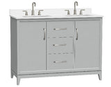 Luton Freestanding Solid Wood Bathroom Vanity With Crystal White Engineered Stone Sink Top & 4 In. Backsplash in Nature Wood Finish