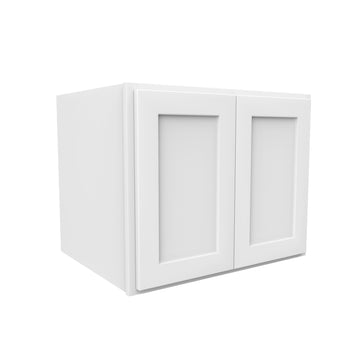 24 Inch High Above Refrigerator Deep Wall Bridge Cabinet - Luxor White Shaker - Ready To Assemble, 30