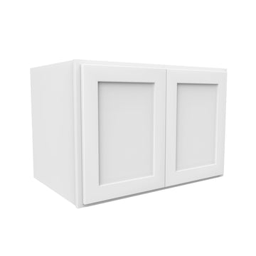 24 Inch High Above Refrigerator Deep Wall Bridge Cabinet - Luxor White Shaker - Ready To Assemble, 36