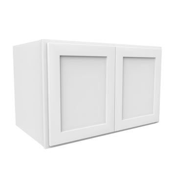 24 Inch High Above Refrigerator Deep Wall Bridge Cabinet - Luxor White Shaker - Ready To Assemble, 39