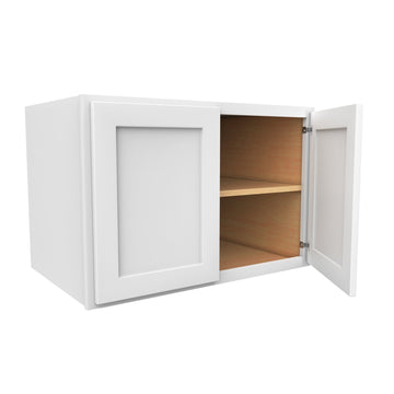 24 Inch High Above Refrigerator Deep Wall Bridge Cabinet - Luxor White Shaker - Ready To Assemble, 36