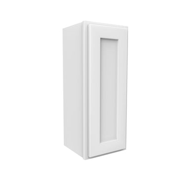 30 Inch High Single Door Wall Cabinet - Luxor White Shaker - Ready To Assemble, 12