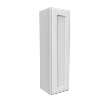 42 Inch High Single Door Wall Cabinet - Luxor White Shaker - Ready To Assemble, 12